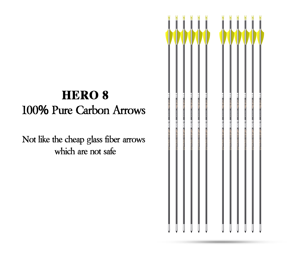 Стрела лучная спортивная Sanlida Hero 8 ID 3.2 12 шт.