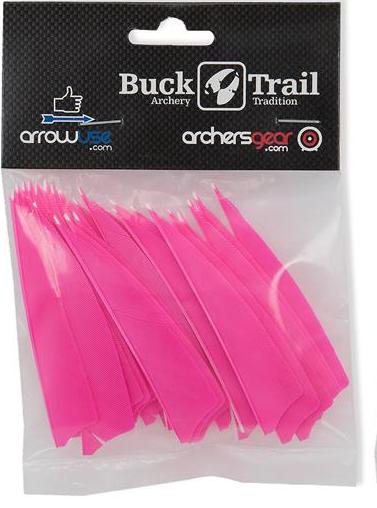 Оперение натуральное BUCK TRAIL FEATHERS SHIELD 3" RW розовое 24 шт