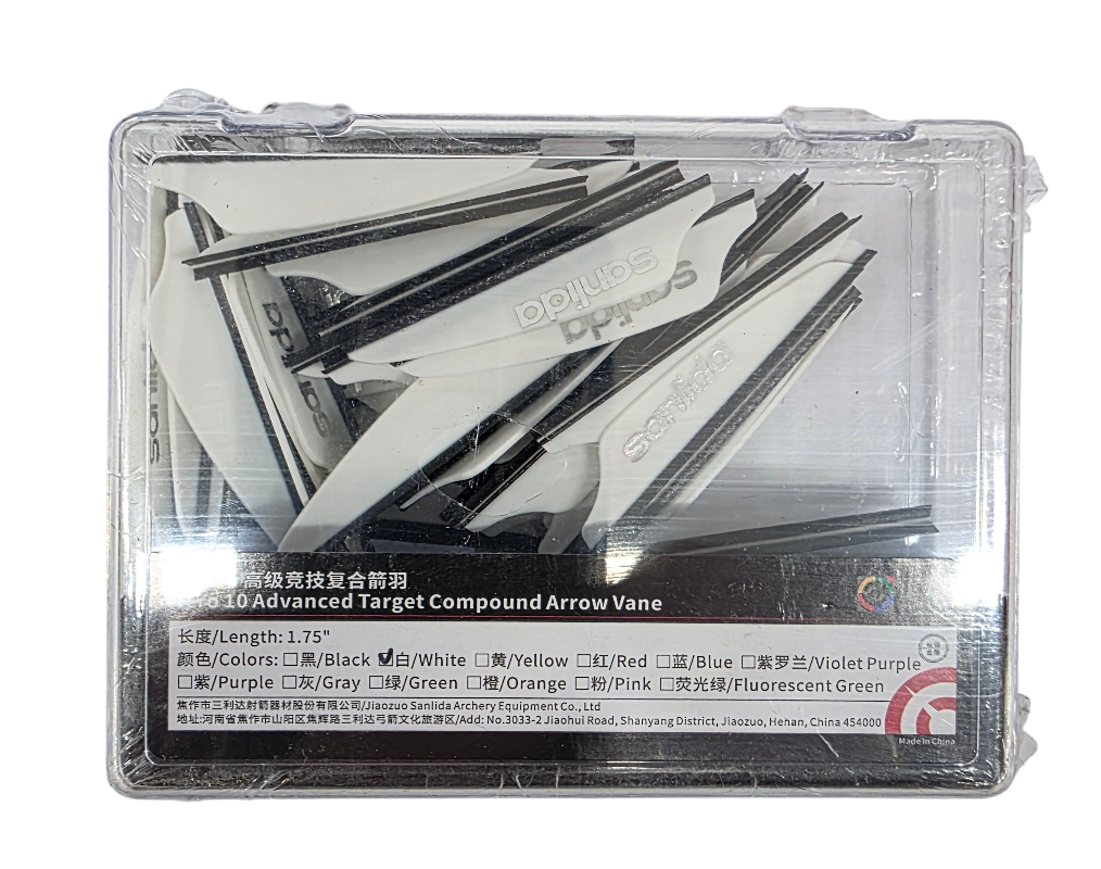 Оперение Sanlida Hero 10 Target Shield 1.75 (50 шт) Белый