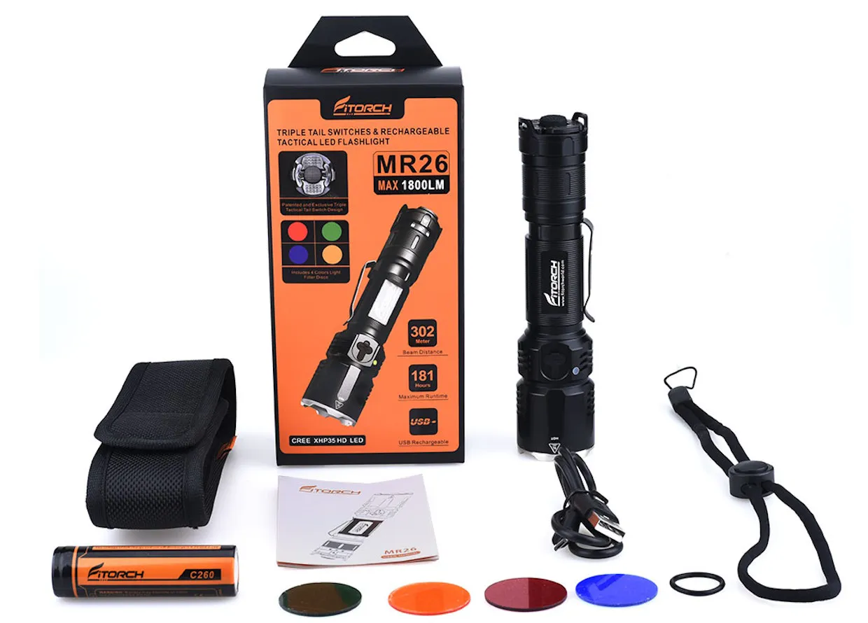 фото Фонарь FiTorch MR26 тактический с набором фильтров Фонарь FiTorch MR26 тактический с набором фильтров