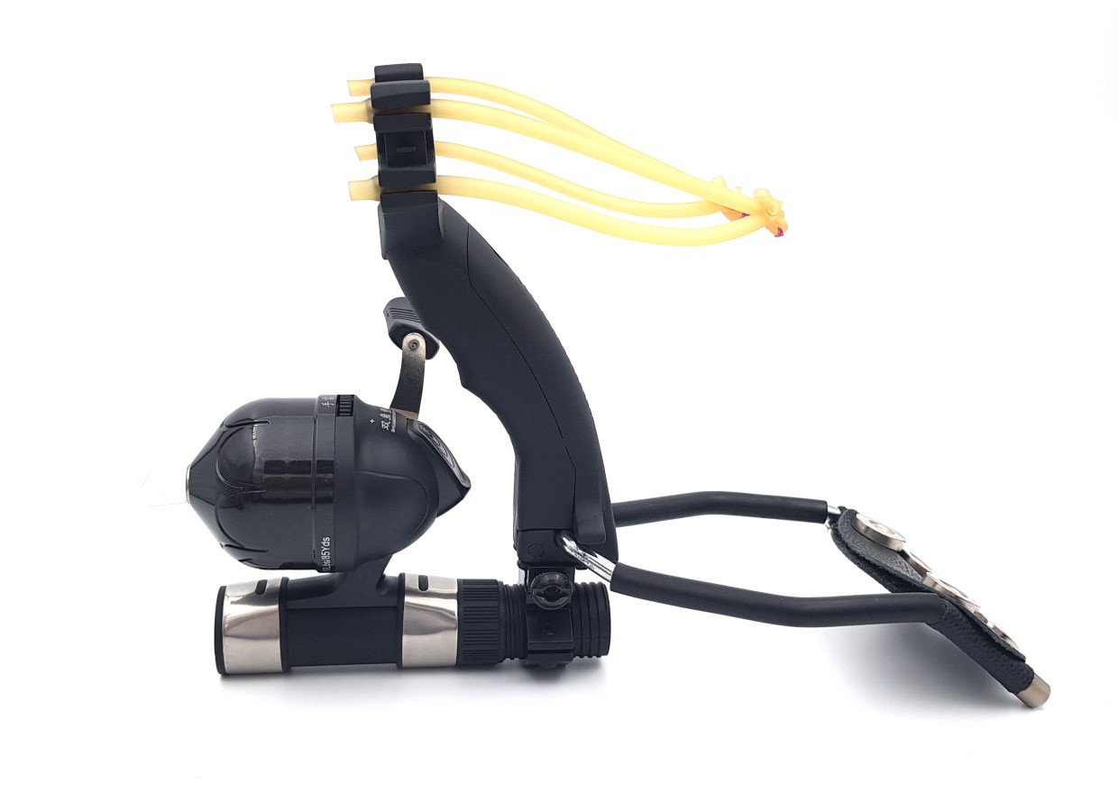 Мощная рогатка для рыбалки Тайфун черная